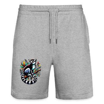 Maki - Short de jogging bio TRAINER Stanley/Stella unisexe - gris chiné - Devant - Nik (191cm) & Marisol (170cm)