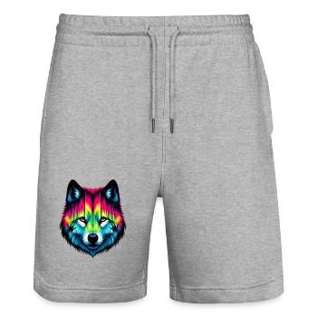 Loup - Short de jogging bio TRAINER Stanley/Stella unisexe - gris chiné - Devant - Nik (191cm) & Marisol (170cm)