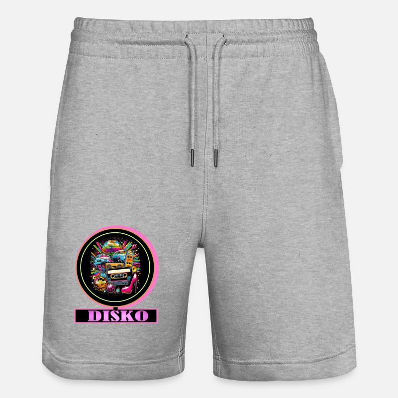 Disco Retro Cassette Neon Gloss - Short de jogging bio TRAINER Stanley/Stella unisexe - gris chiné