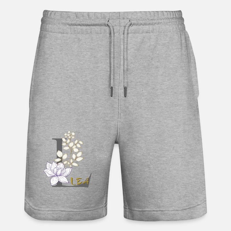 Lettre L Initiale Lea - Short de jogging bio TRAINER Stanley/Stella unisexe - gris chiné