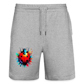 Coccinelle - Short de jogging bio TRAINER Stanley/Stella unisexe - gris chiné - Devant - Nik (191cm) & Marisol (170cm)