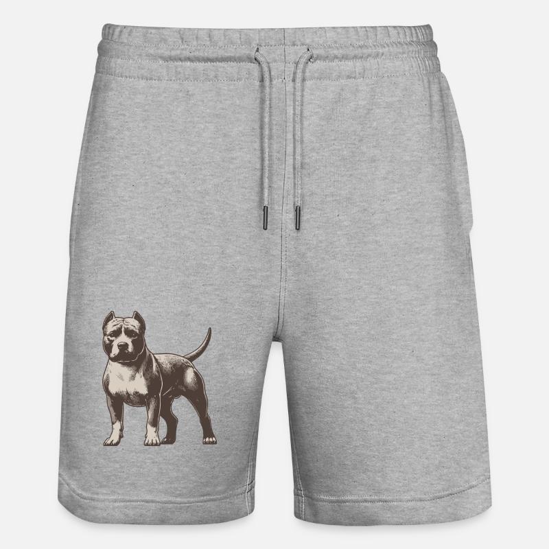 Pitbull terrier américain - Short de jogging bio TRAINER Stanley/Stella unisexe - gris chiné