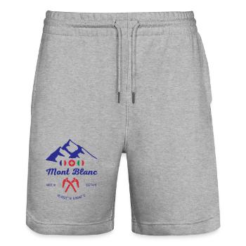 Höchster Berg der Mont-Blanc-Alpen - Stanley/Stella Unisex Bio Joggingshorts Trainer  - Grau meliert - Vorne - Nik (191cm) & Marisol (170cm)