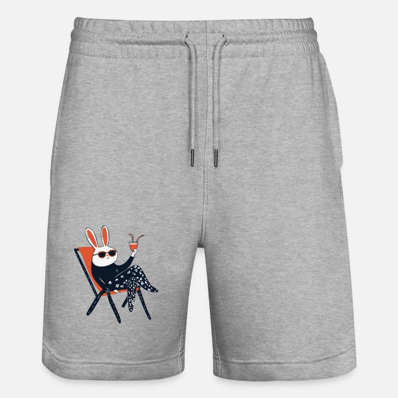 Beach Bunny – Chill Rabbit avec ombres et boisson - Short de jogging bio TRAINER Stanley/Stella unisexe - gris chiné