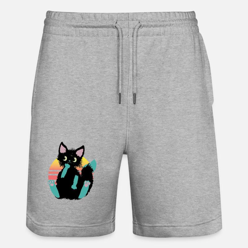 doodle chat blob, pense - Short de jogging bio TRAINER Stanley/Stella unisexe - gris chiné