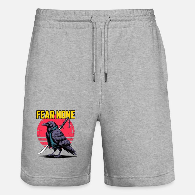 Samurai Raven Fear None Design - Short de jogging bio TRAINER Stanley/Stella unisexe - gris chiné