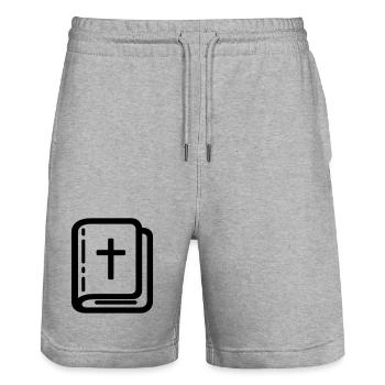 bible - Short de jogging bio TRAINER Stanley/Stella unisexe - gris chiné - Devant - Nik (191cm) & Marisol (170cm)
