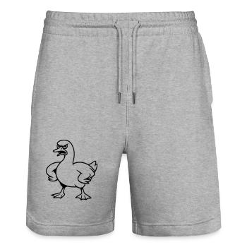Oie en colère - Short de jogging bio TRAINER Stanley/Stella unisexe - gris chiné - Devant - Nik (191cm) & Marisol (170cm)