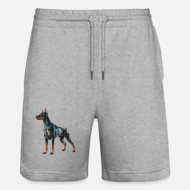Doberman - Cool Low Poly  Logo - Short de jogging bio TRAINER Stanley/Stella unisexe - gris chiné
