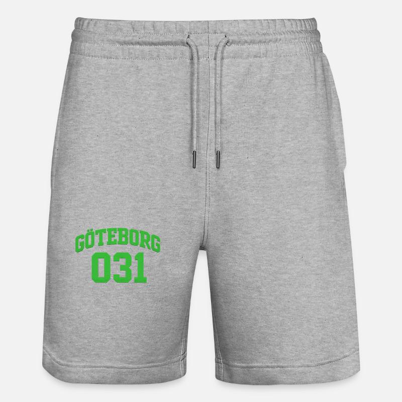 Göteborg 031 Bloc vert Texte - Short de jogging bio TRAINER Stanley/Stella unisexe - gris chiné