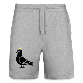 Colombe avec couronne | Symbole du roi de la ville - Short de jogging bio TRAINER Stanley/Stella unisexe - gris chiné - Devant - Nik (191cm) & Marisol (170cm)