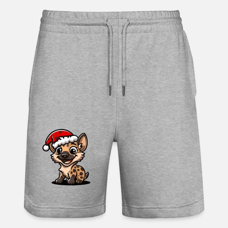 Hyäne Weihnachten - Stanley/Stella Unisex Bio Joggingshorts Trainer  - Grau meliert