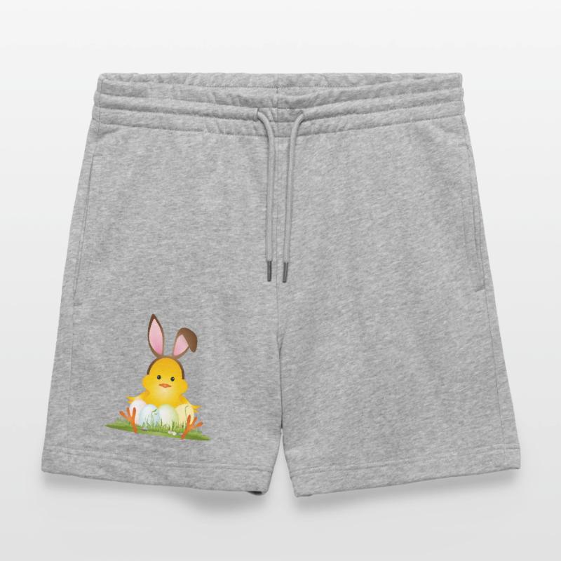 Cute Easter chick with bunny ears & Easter eggs Stanley/Stella Trainer Unisex Organic Jogging Shorts