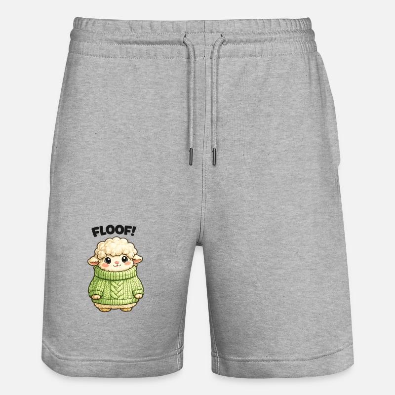 Kuscheliges Schäfchen Pullover Design - Stanley/Stella Unisex Bio Joggingshorts Trainer  - Grau meliert