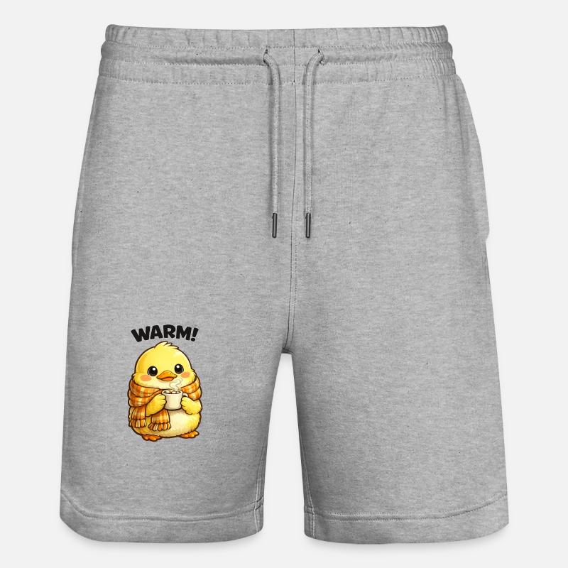 Poussin plus chaud avec écharpe - Short de jogging bio TRAINER Stanley/Stella unisexe - gris chiné