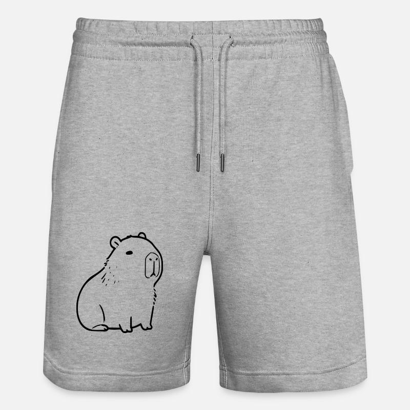 Capybara capybara black - Stanley/Stella Trainer Unisex Organic Jogging Shorts - heather grey