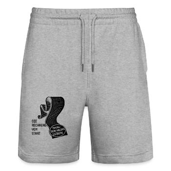 The bill from the state. Taxes Humor - Stanley/Stella Trainer Unisex Organic Jogging Shorts - heather grey - Front - Nik (191cm) & Marisol (170cm)
