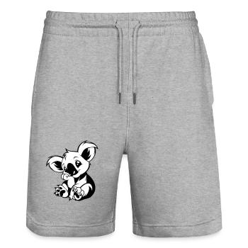 Cute koala sitting playfully - Stanley/Stella Trainer Unisex Organic Jogging Shorts - heather grey - Front - Nik (191cm) & Marisol (170cm)