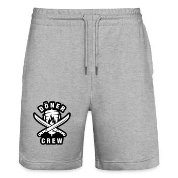 Döner Crew - Stanley/Stella Unisex Bio Joggingshorts Trainer  - Grau meliert - Vorne - Nik (191cm) & Marisol (170cm)