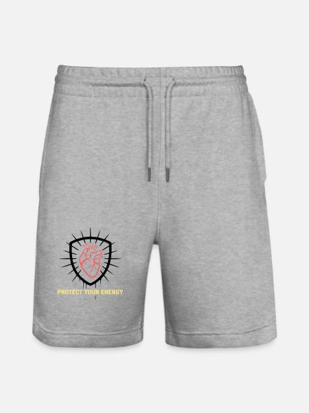 Protect Energy Heart Shield - Stanley/Stella Trainer Unisex Organic Jogging Shorts - heather grey