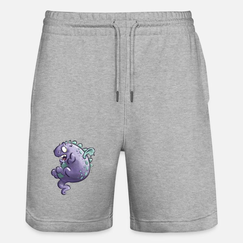 Dragon Pourpre - Short de jogging bio TRAINER Stanley/Stella unisexe - gris chiné