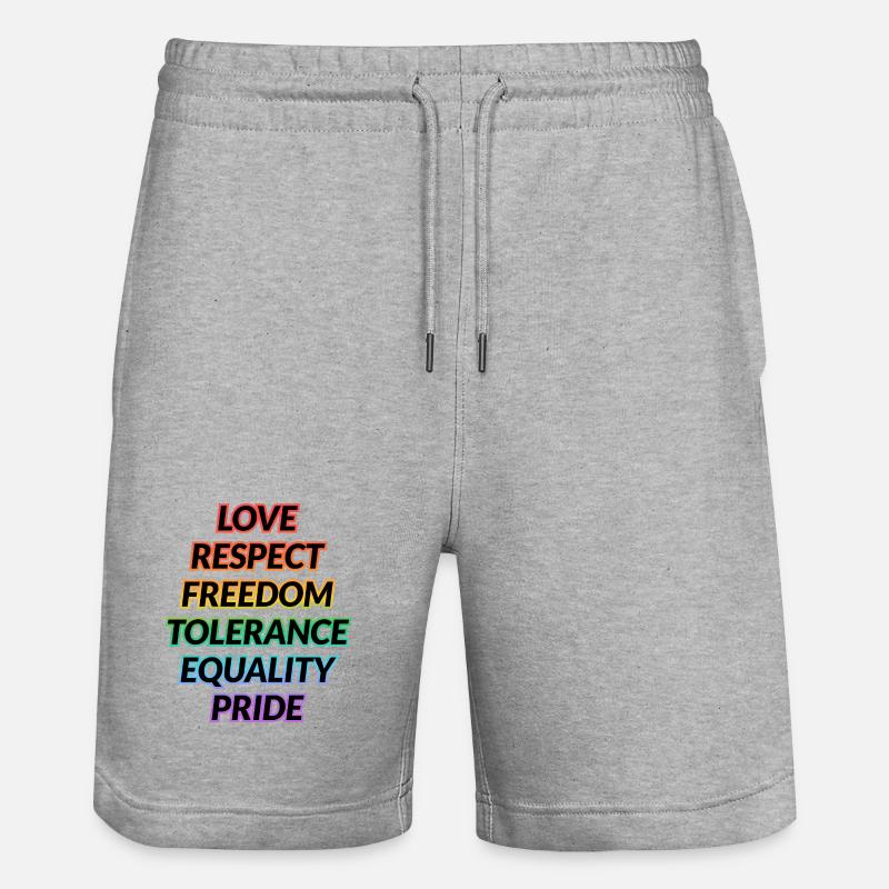 Pride Rainbow Values Tee - Stanley/Stella Unisex Bio Joggingshorts Trainer - Grau meliert