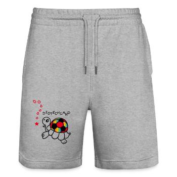 Regenbogen Fußball  - Stanley/Stella Unisex Bio Joggingshorts Trainer  - Grau meliert - Vorne - Nik (191cm) & Marisol (170cm)
