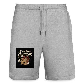 Geschenk T-Shirt - Stanley/Stella Unisex Bio Joggingshorts Trainer  - Grau meliert - Vorne - Nik (191cm) & Marisol (170cm)