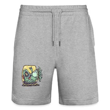 Avocat Alieno dans un grille-pain - Short de jogging bio TRAINER Stanley/Stella unisexe - gris chiné - Devant - Nik (191cm) & Marisol (170cm)