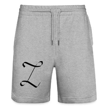 Lettre Z - Short de jogging bio TRAINER Stanley/Stella unisexe - gris chiné - Devant - Nik (191cm) & Marisol (170cm)