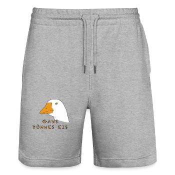 Glace Fine Oie - Short de jogging bio TRAINER Stanley/Stella unisexe - gris chiné - Devant - Nik (191cm) & Marisol (170cm)