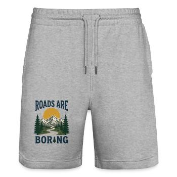 Trail Running - Roads Are Boring - Stanley/Stella Trainer Unisex Organic Jogging Shorts - heather grey - Front - Nik (191cm) & Marisol (170cm)