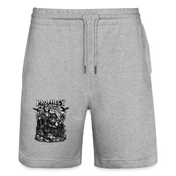 Prophecy of Odin: Rune Guardians - Stanley/Stella Trainer Unisex Organic Jogging Shorts - heather grey - Front - Nik (191cm) & Marisol (170cm)