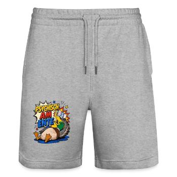  Enten, Bier saufen, Bierliebhaber, Pro-duck-tive - Stanley/Stella Unisex Bio Joggingshorts Trainer  - Grau meliert - Vorne - Nik (191cm) & Marisol (170cm)