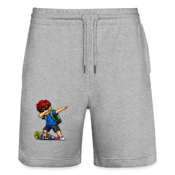 Dabbing ABC-Schütze rote Haare (Ginger) - Stanley/Stella Unisex Bio Joggingshorts Trainer  - Grau meliert - Vorne - Nik (191cm) & Marisol (170cm)