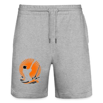 Icône de silhouette de pêcheur - Short de jogging bio TRAINER Stanley/Stella unisexe - gris chiné - Devant - Nik (191cm) & Marisol (170cm)