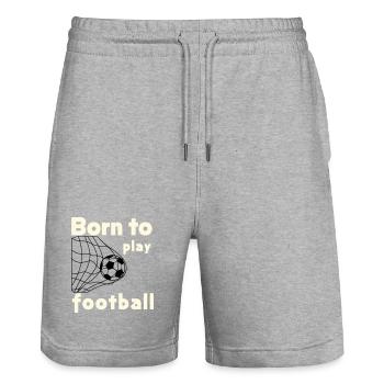 Né pour jouer au football - Short de jogging bio TRAINER Stanley/Stella unisexe - gris chiné - Devant - Nik (191cm) & Marisol (170cm)