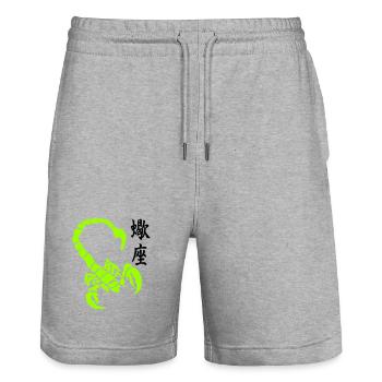 skorpion_kanji_02 - Stanley/Stella Unisex Bio Joggingshorts Trainer  - Grau meliert - Vorne - Nik (191cm) & Marisol (170cm)