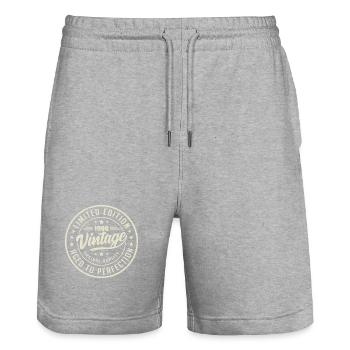 Vintage 1966 Gift 1966 Retro Birthday 1966 - Stanley/Stella Trainer Unisex Organic Jogging Shorts - heather grey - Front - Nik (191cm) & Marisol (170cm)