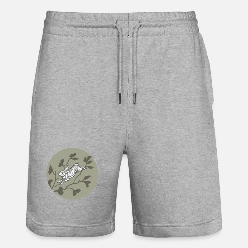 Lapin sur la lune - Short de jogging bio TRAINER Stanley/Stella unisexe - gris chiné