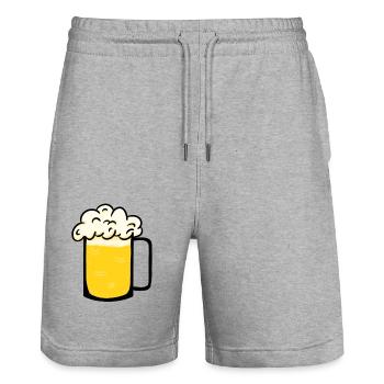 Chope de bière - Short de jogging bio TRAINER Stanley/Stella unisexe - gris chiné - Devant - Nik (191cm) & Marisol (170cm)