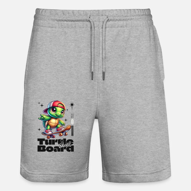 Skateboard Tortue Schildkröte - Short de jogging bio TRAINER Stanley/Stella unisexe - gris chiné
