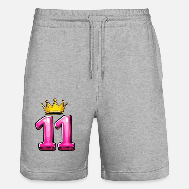 Couronne à 11 chiffres - Short de jogging bio TRAINER Stanley/Stella unisexe - gris chiné