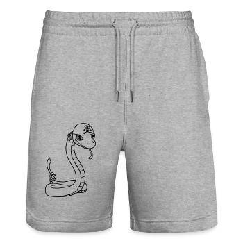 seeraeuber schlange pirat kapitaen matrose seebaer - Stanley/Stella Unisex Bio Joggingshorts Trainer  - Grau meliert - Vorne - Nik (191cm) & Marisol (170cm)