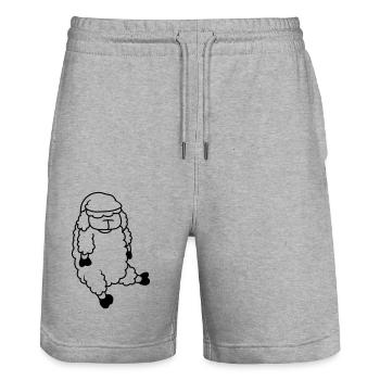 Sleeping Sheep Sleeping Cap - Stanley/Stella Trainer Unisex Organic Jogging Shorts - heather grey - Front - Nik (191cm) & Marisol (170cm)