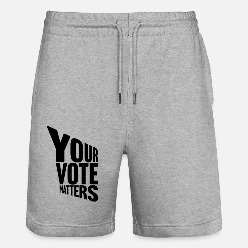 votre vote compte citation - Short de jogging bio TRAINER Stanley/Stella unisexe - gris chiné