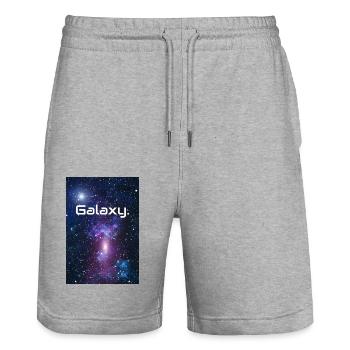 Galaxy Word Universe Stars Milky Way Gift - Stanley/Stella Trainer Unisex Organic Jogging Shorts - heather grey - Front - Nik (191cm) & Marisol (170cm)