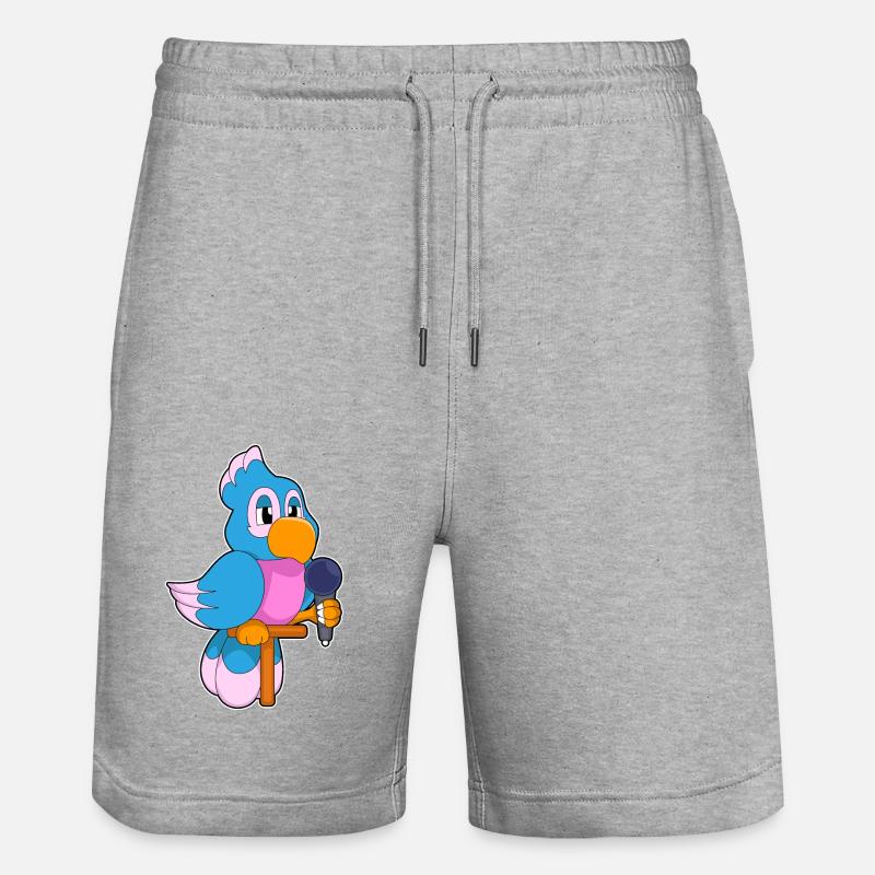 Parrot Singer Microphone - Stanley/Stella Trainer Unisex Organic Jogging Shorts - heather grey