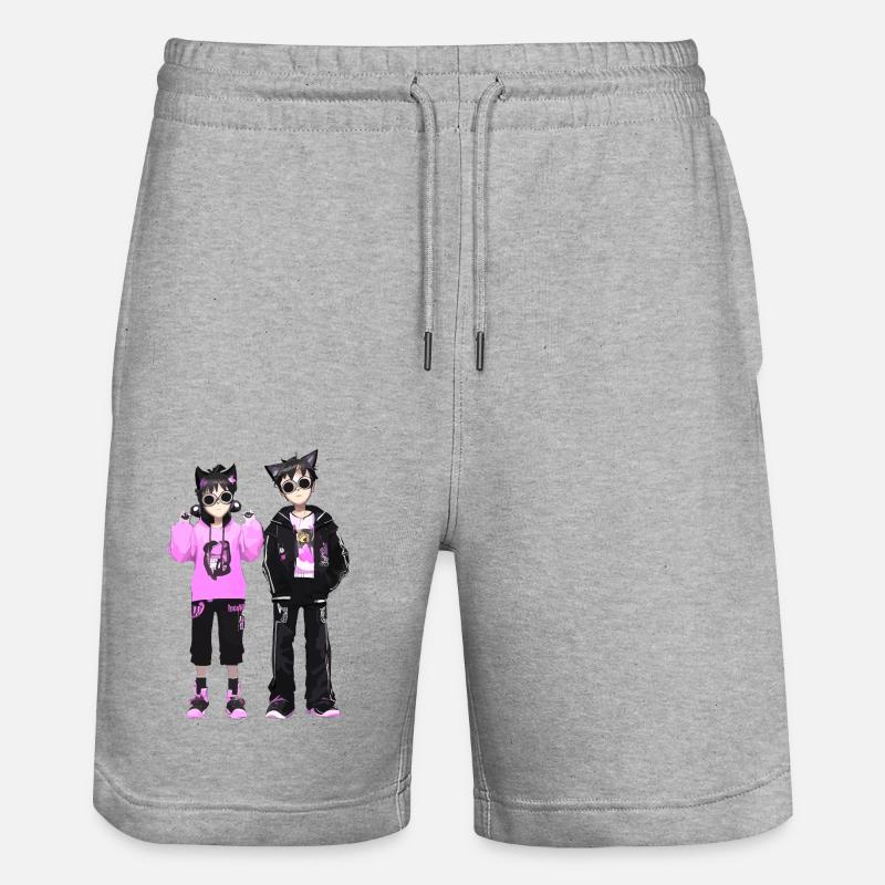 Cosplay Junge und Madchen - Stanley/Stella Unisex Bio Joggingshorts Trainer  - Grau meliert