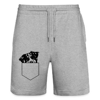 Dog Hund - Stanley/Stella Unisex Bio Joggingshorts Trainer  - Grau meliert - Vorne - Nik (191cm) & Marisol (170cm)